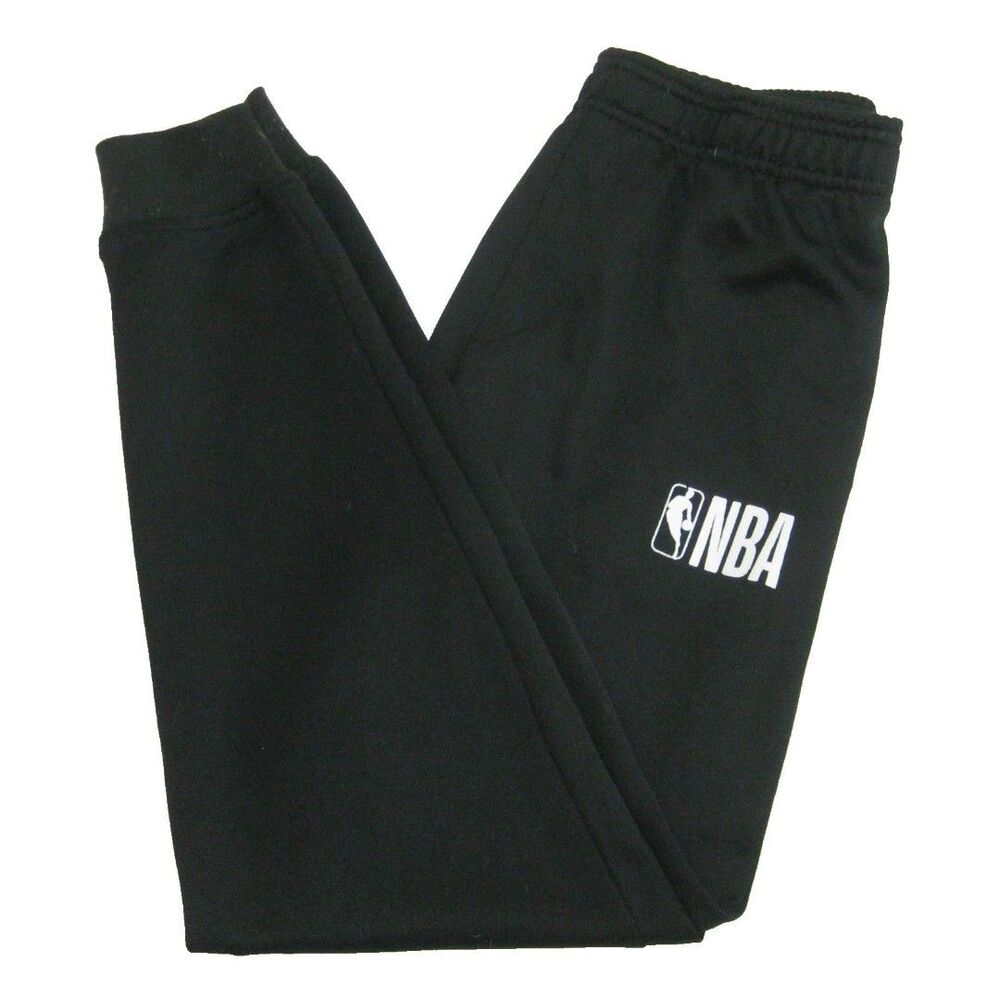 NBA Basketball Jogger Pants Boys Size 14-16 Black Sweatpants Logo 2 Pockets